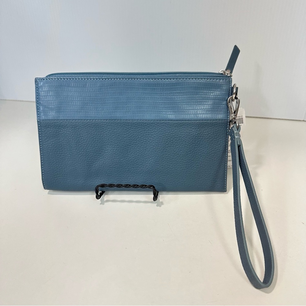 Chico's Pull Strap Zipper Wristlet/Cosmetic or Other Bag 2-Tone Blue NWT - Picture 3 of 11